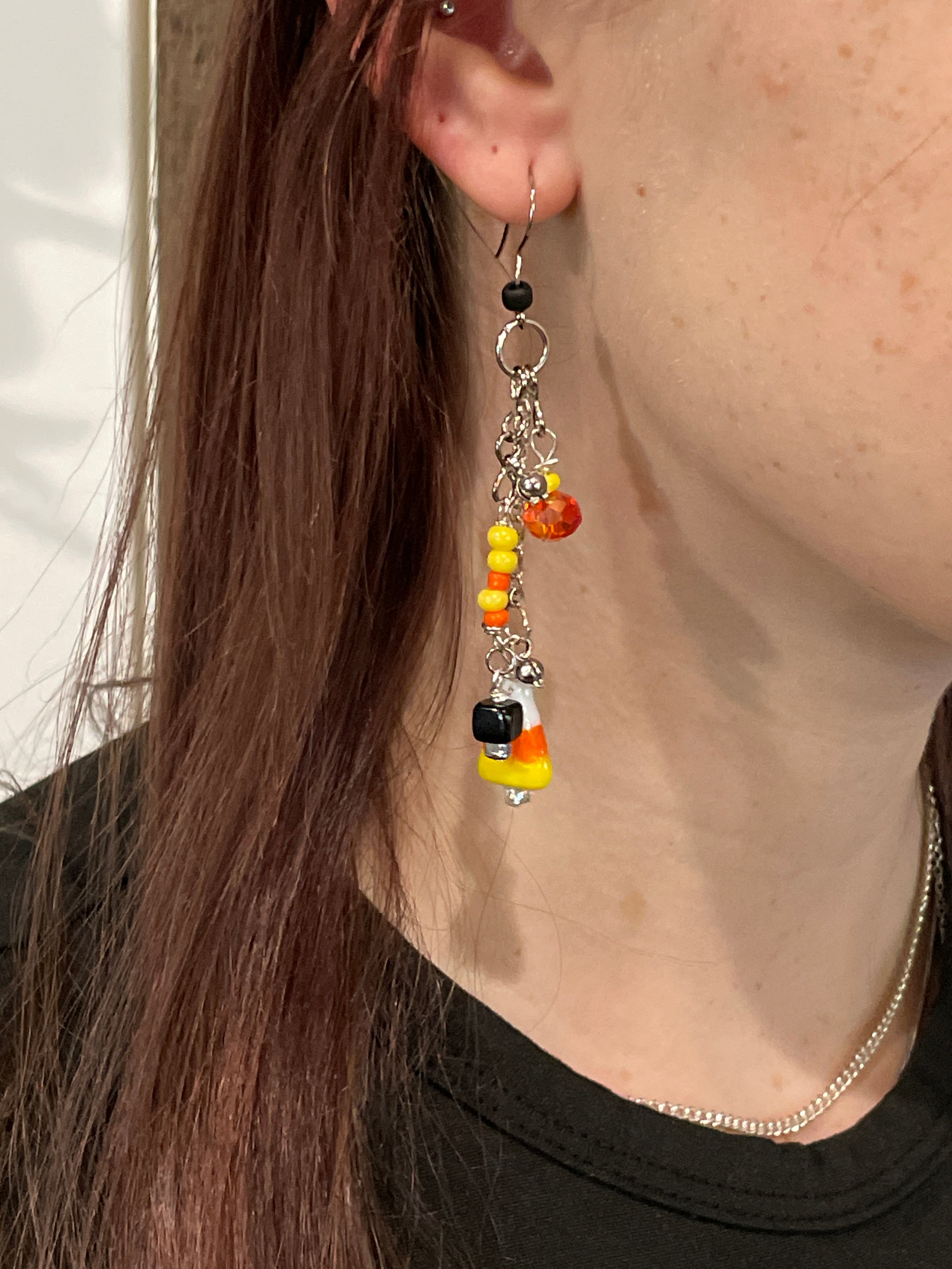Halloween Candy Corn Bead Earrings PAIR (STYLE A)