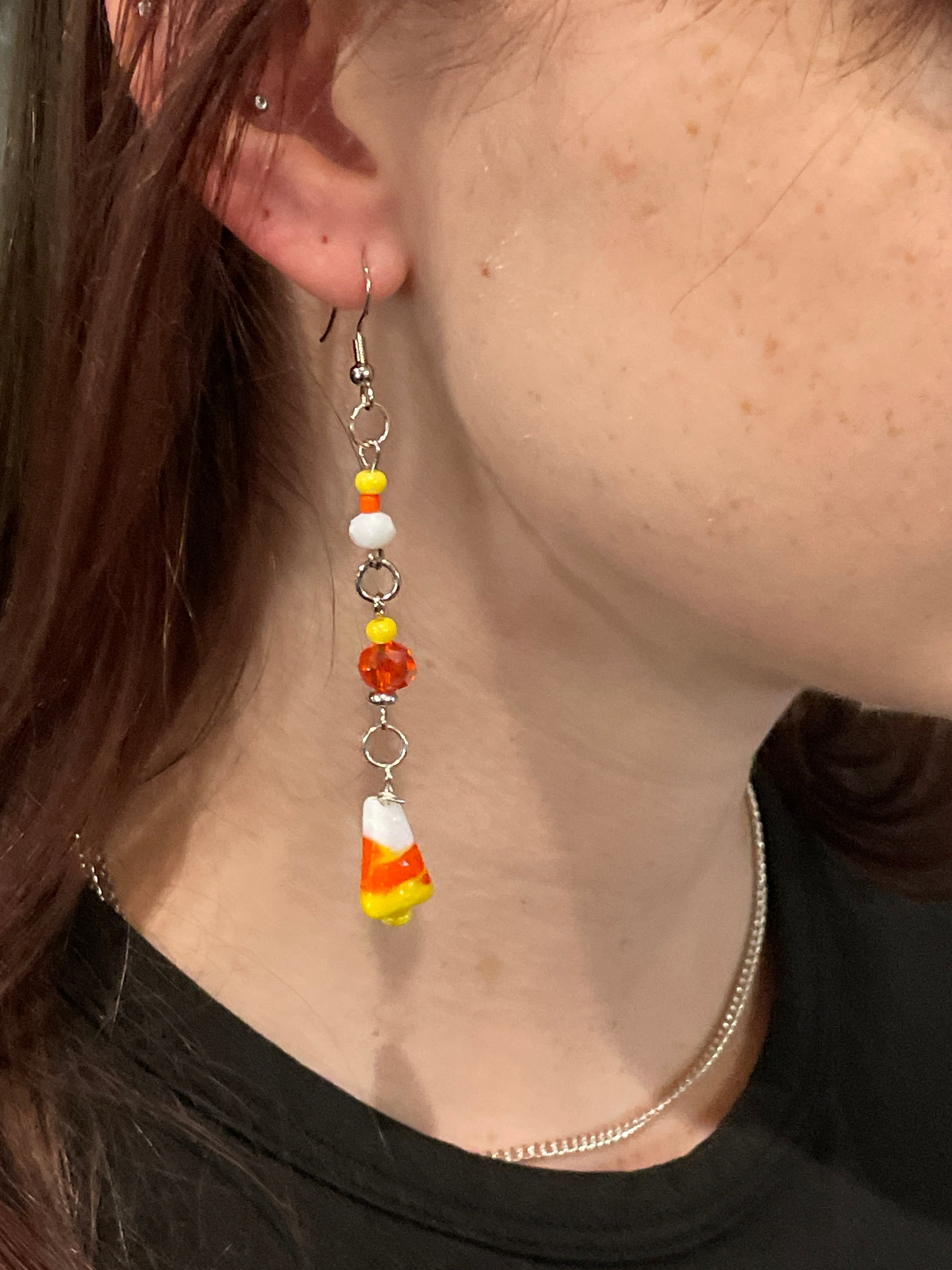 Candy Corn Bead Earrings PAIR (Style B)