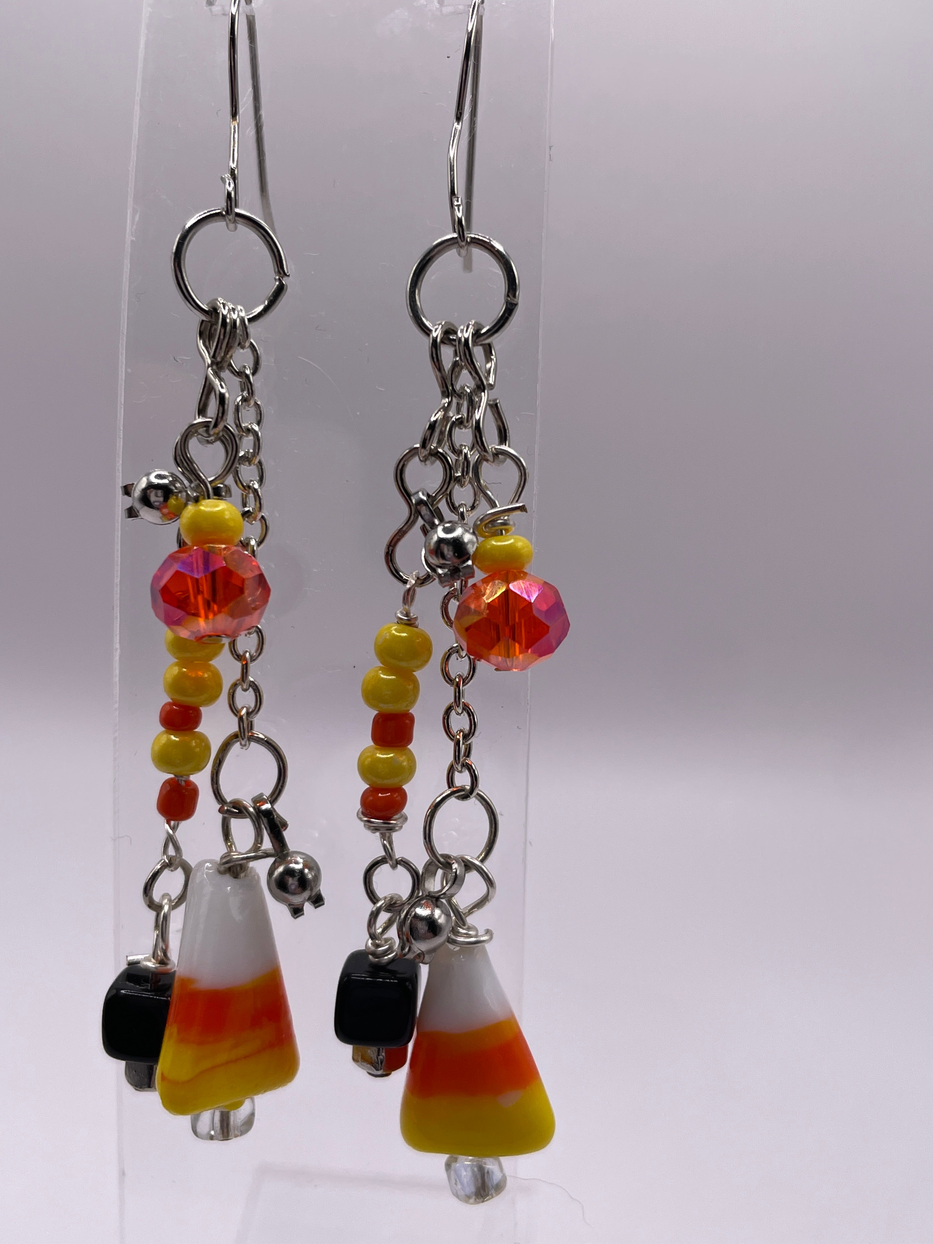 Halloween Candy Corn Bead Earrings PAIR (STYLE A)