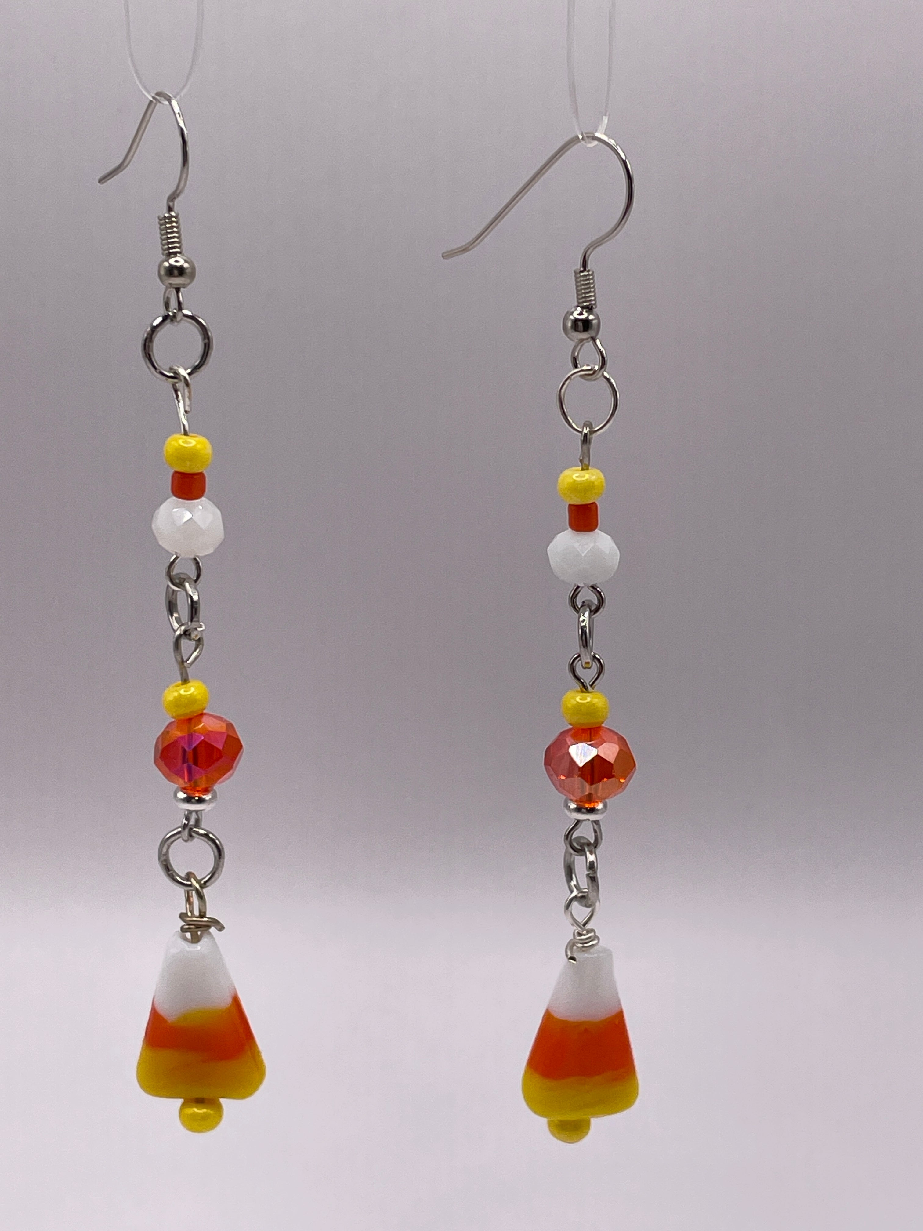 Candy Corn Bead Earrings PAIR (Style B)